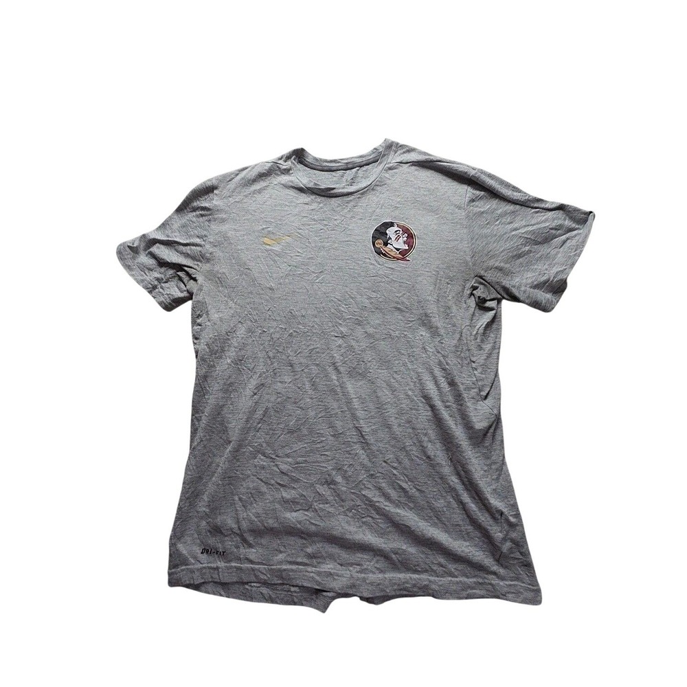 Florida State Seminoles Shirt Mens Medium Gray NCAA Football Nike Dri Fit Logo